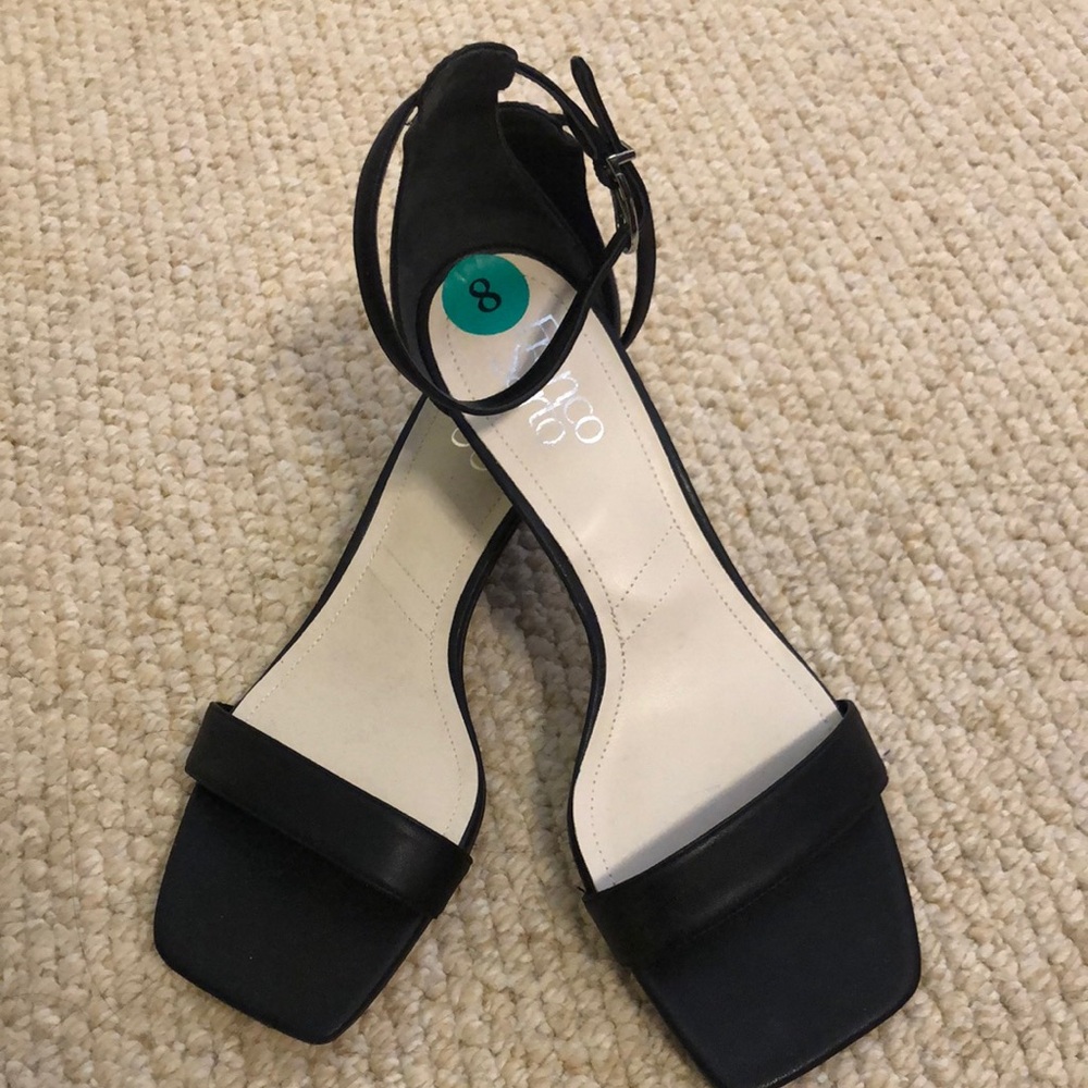 Franco Sarto Elegant Black Ankle Strap Sandals